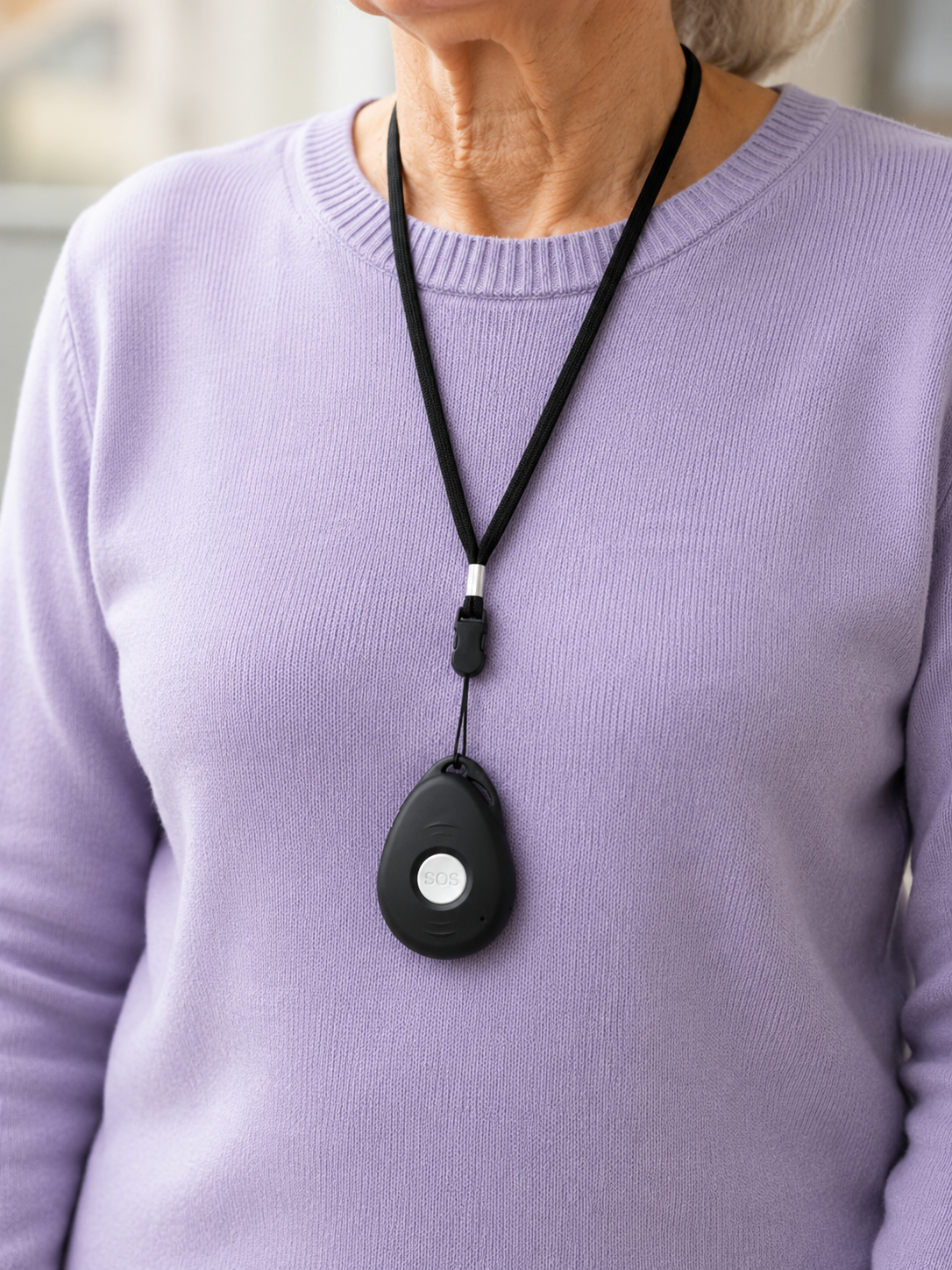 Carefall alarm worn around the neck
